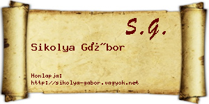 Sikolya Gábor névjegykártya